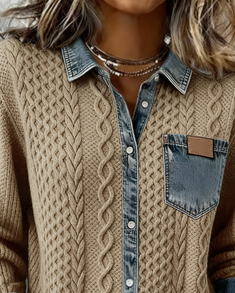 Paisley - Women's Jumper in Denim with Side Pockets - photo 10