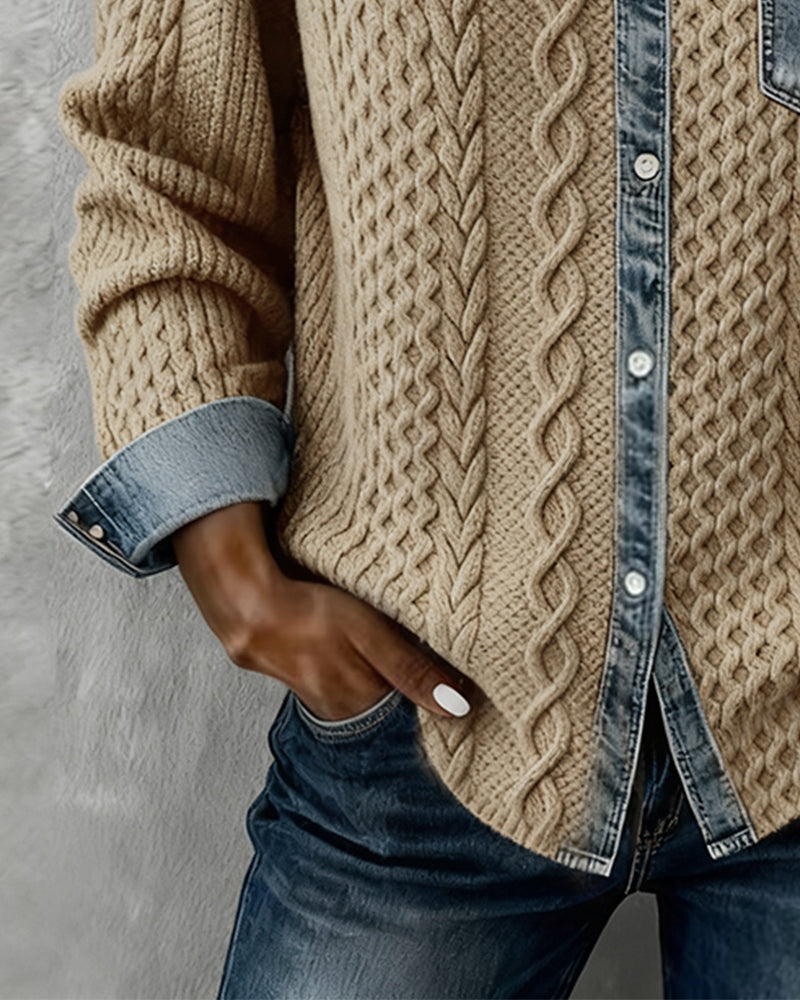 Paisley - Women's Jumper in Denim with Side Pockets - photo 9