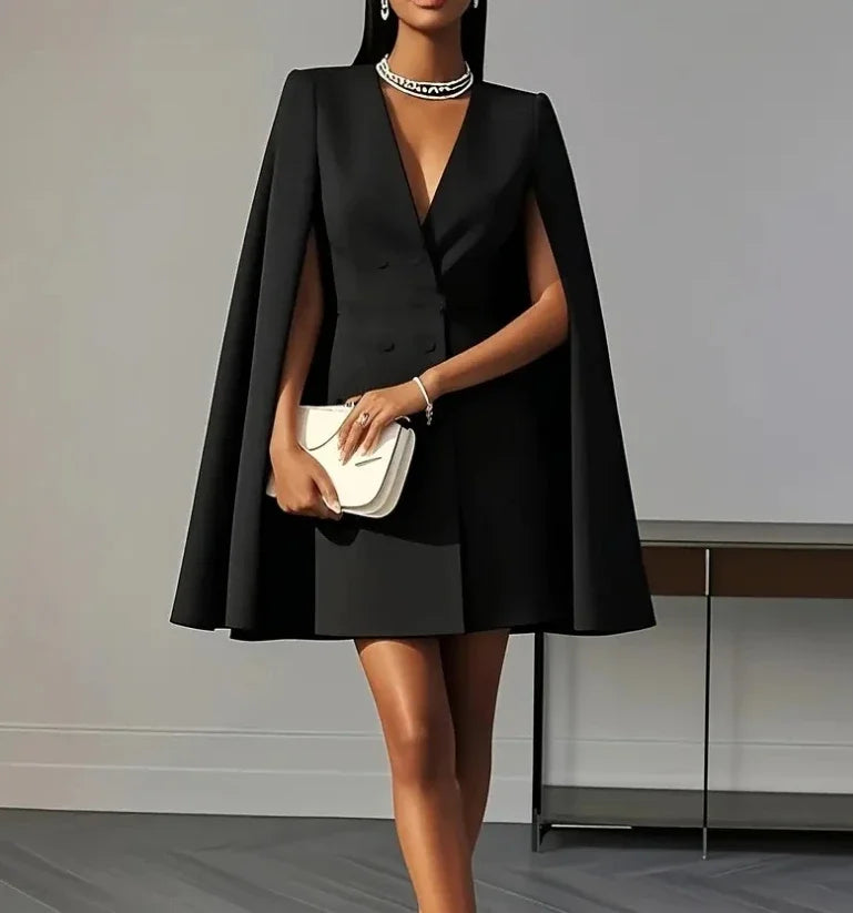 Pearlie - Women's Flowing Dress with V-Neck - photo 7
