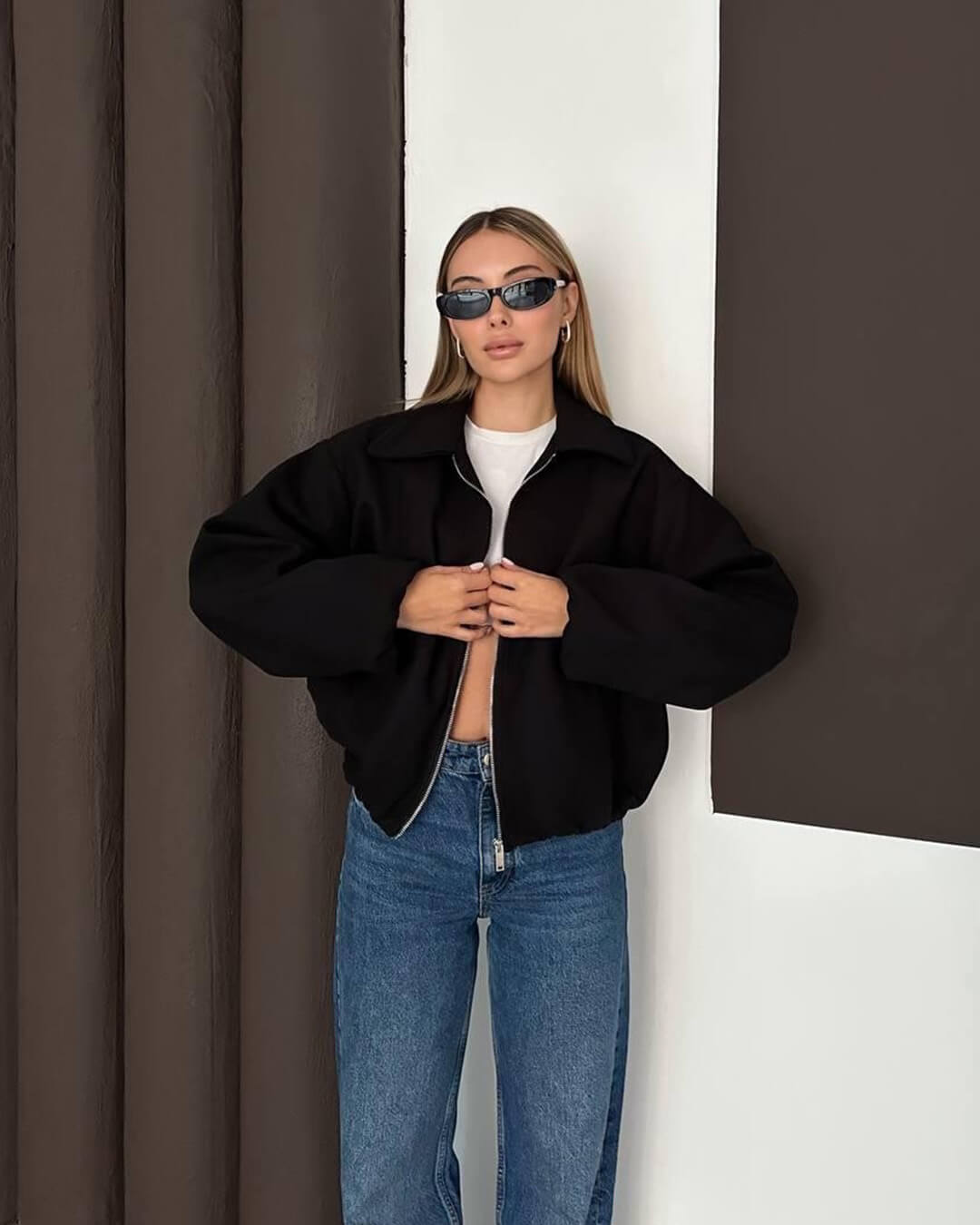 Phaedra - Women's Bomber Jacket with Zip Front - photo 7