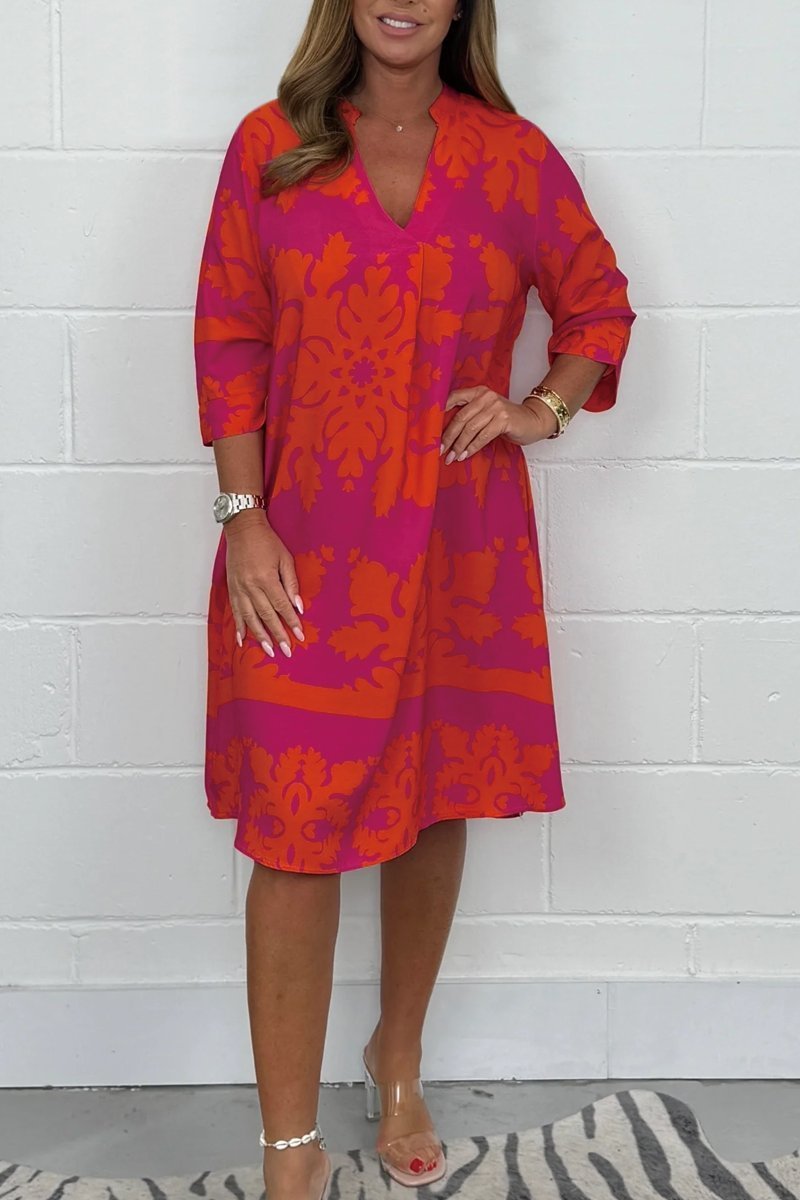 Phaedra - Women's Midi Dress with V-Neck - photo 2