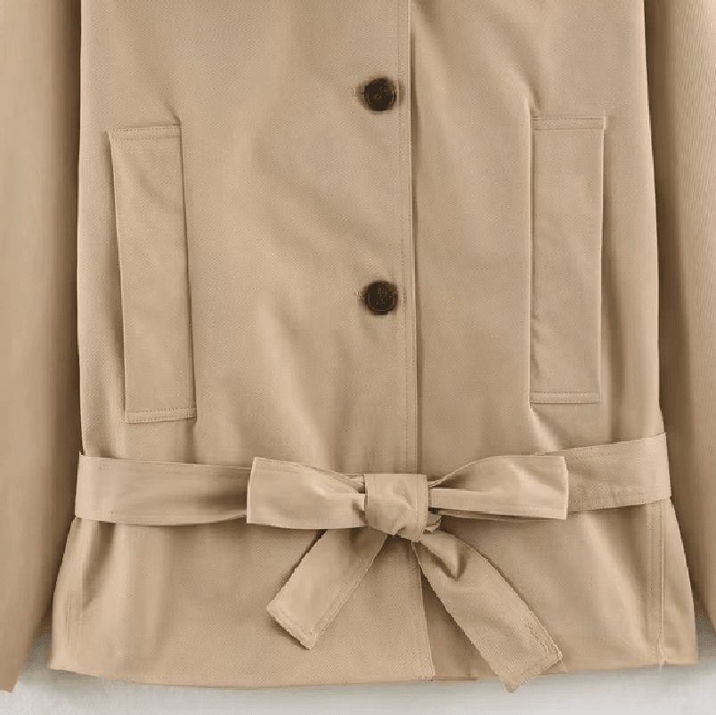 Phoebe - Women's Trench Coat with Asymmetric Hem - photo 6