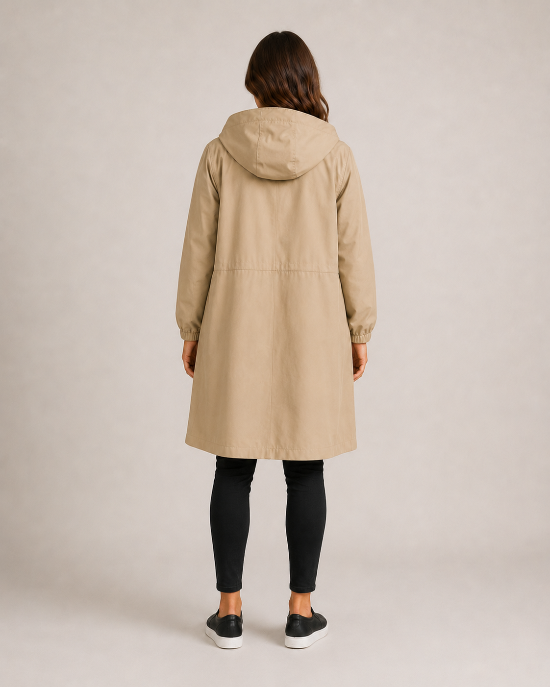 Portia - Women's Longline Hooded Jacket with Button Front - photo 7
