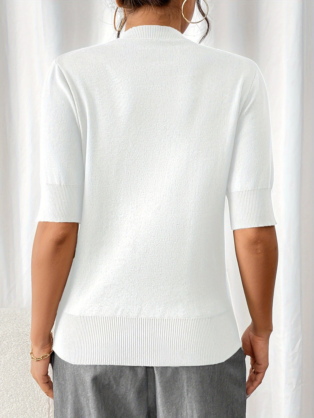 Posy - Women's Jumper in Knit with Short Sleeves - photo 11