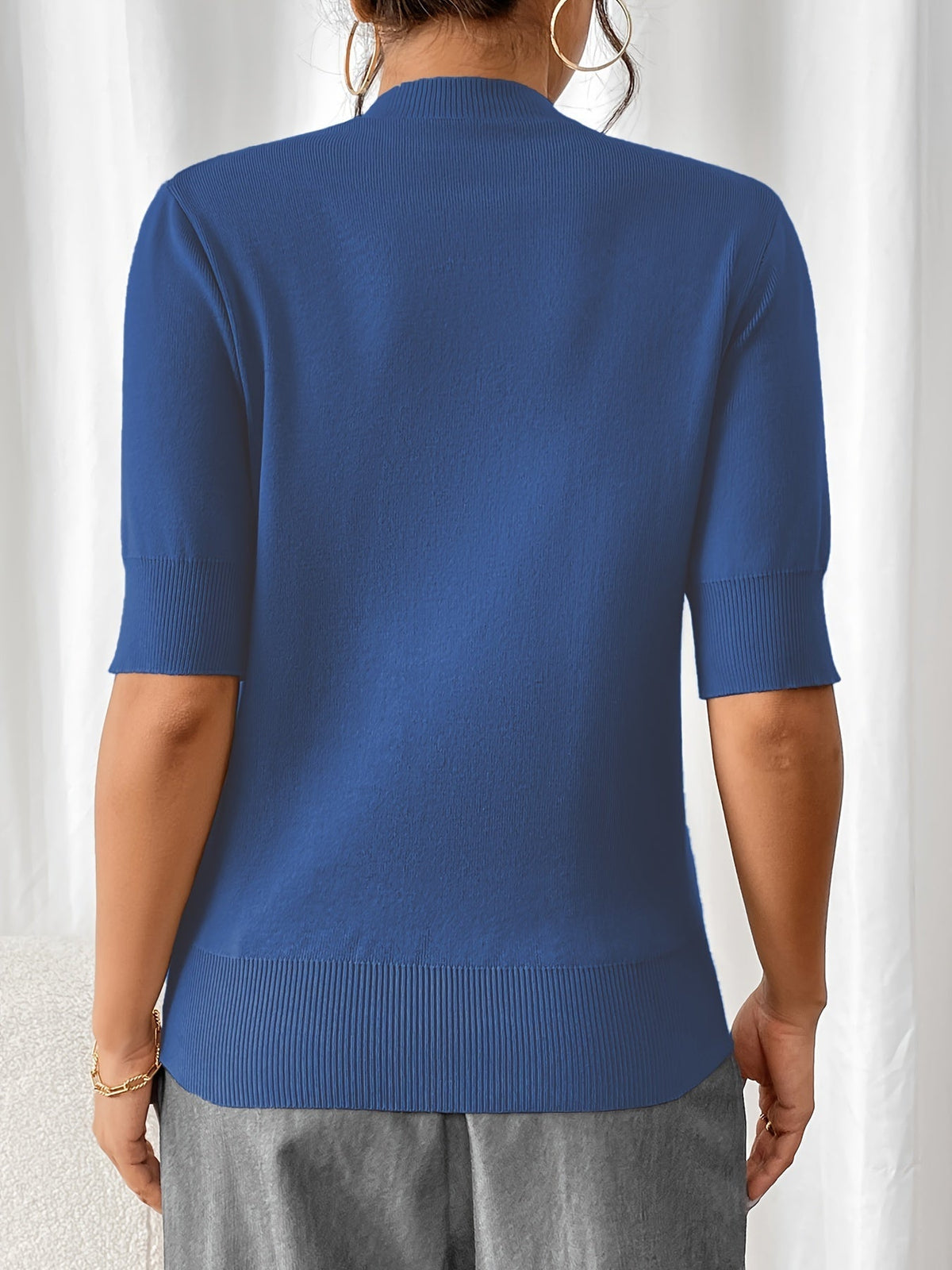 Posy - Women's Jumper in Knit with Short Sleeves - photo 8