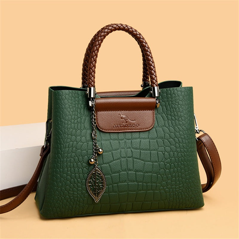 Barbara - Women's Structured Leather Top Handle Bag