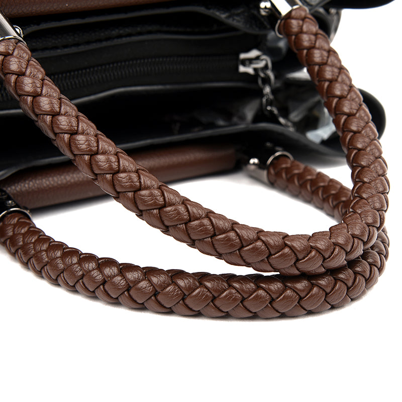 Barbara - Women's Structured Leather Top Handle Bag