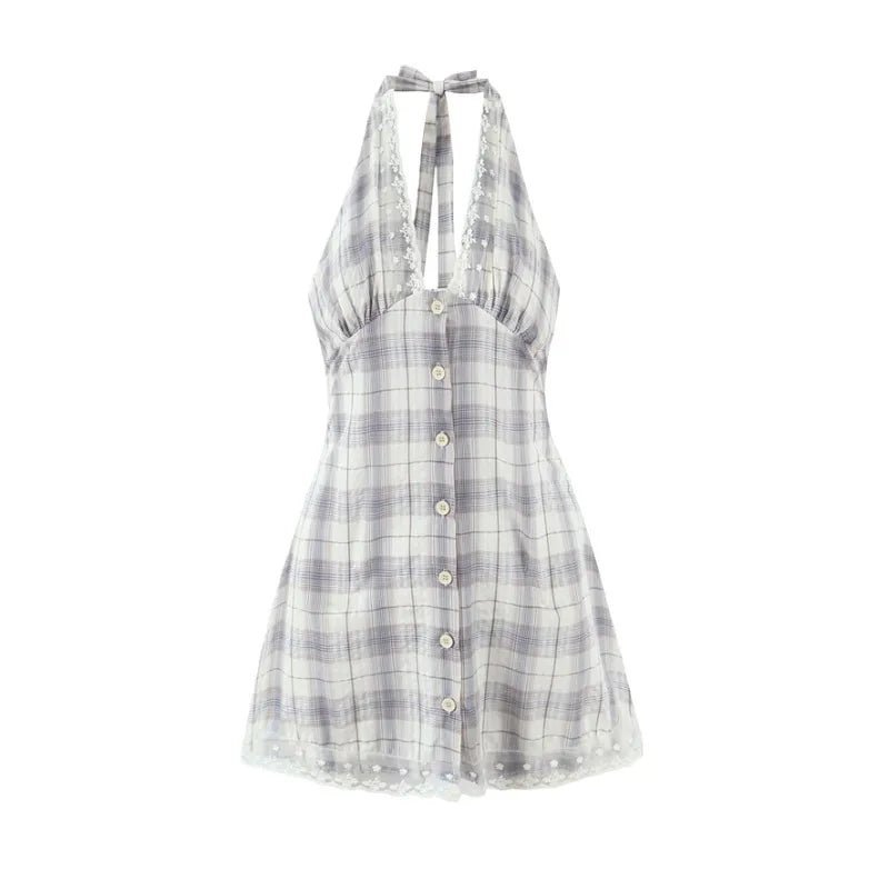 Prue - Women's Fitted Mini Dress in Knit with Fine Straps - photo 2