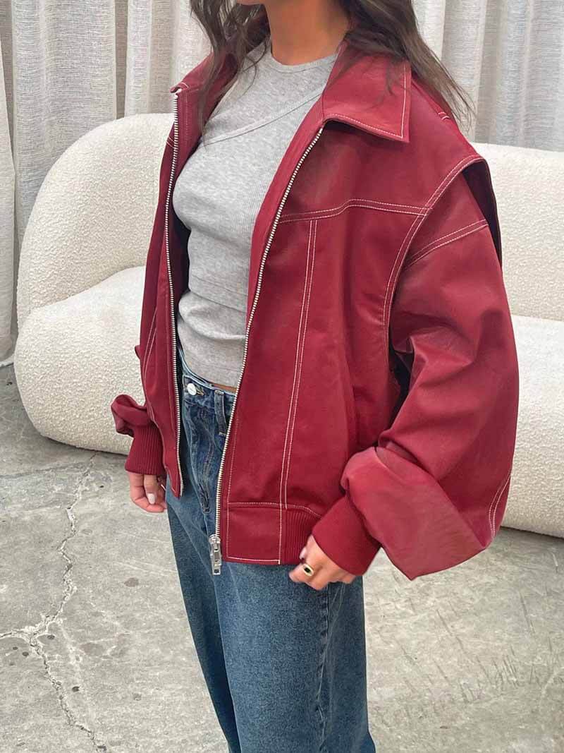 Raven - Women's Relaxed Bomber Jacket with Zip Front - photo 1