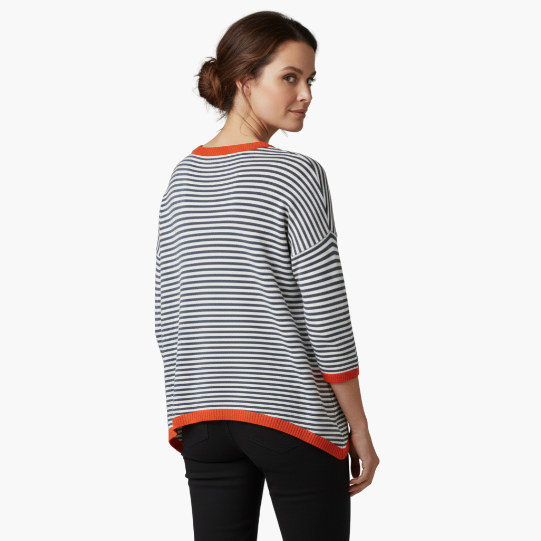 Renata - Women's Top in Stripe with Long Sleeves - photo 2