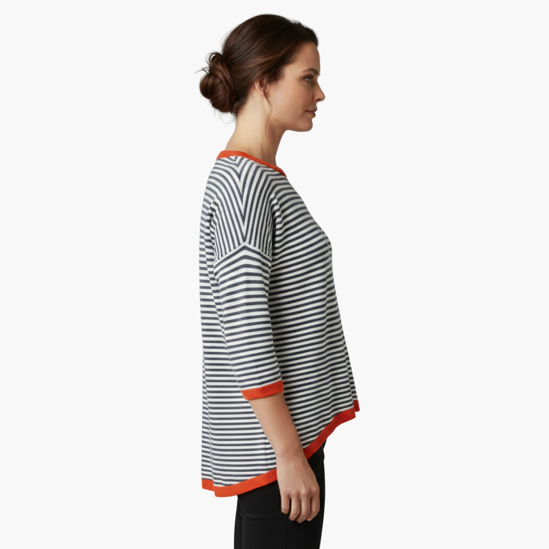 Renata - Women's Top in Stripe with Long Sleeves - photo 3