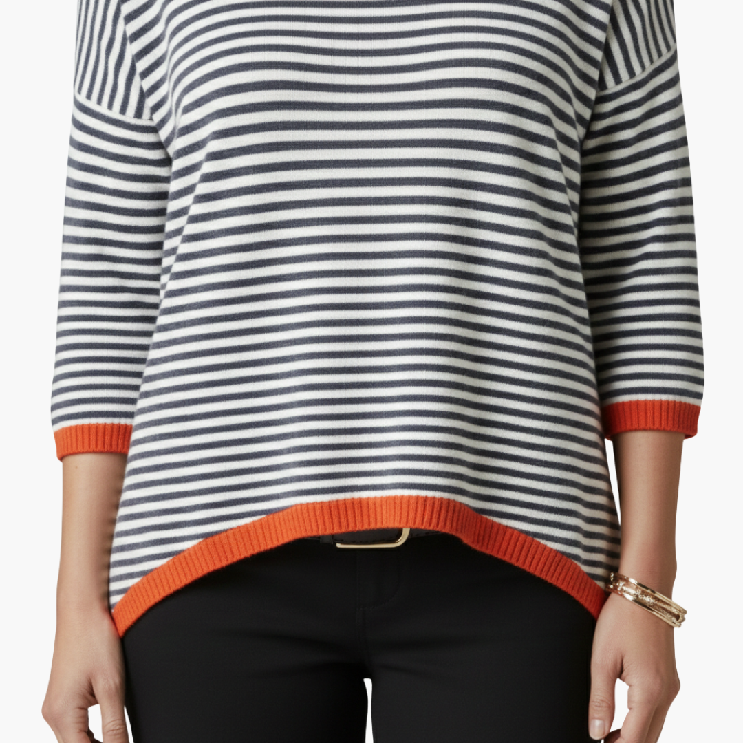 Renata - Women's Top in Stripe with Long Sleeves - photo 5