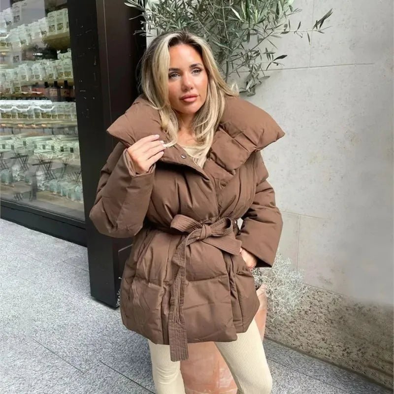 Rhea - Women's Relaxed Puffer Jacket with Collar - photo 2