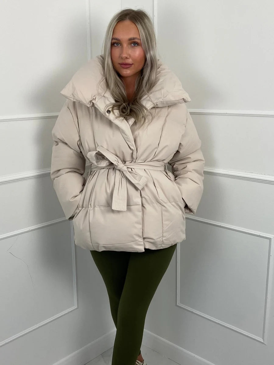 Rhea - Women's Relaxed Puffer Jacket with Collar - photo 4