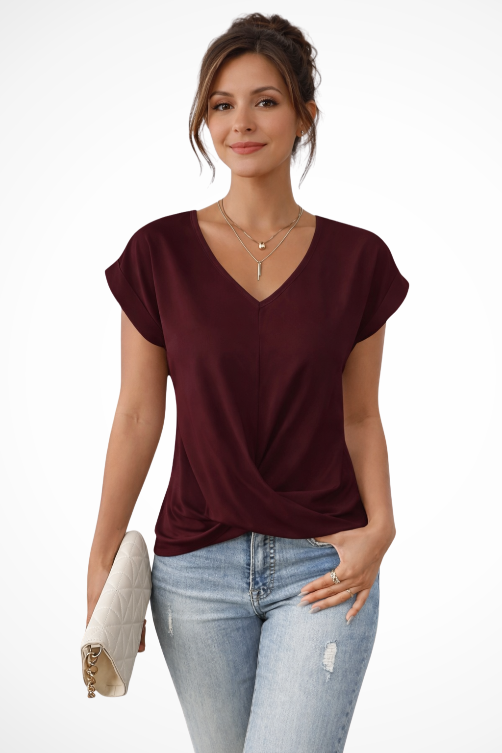 Riva - Women's Relaxed Top with Ruching - photo 1