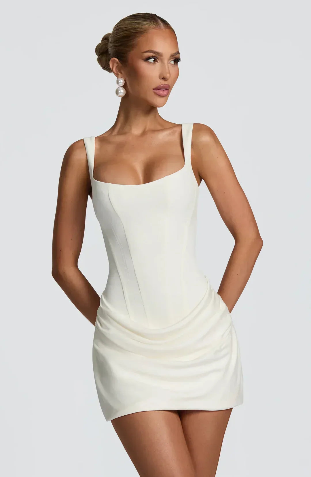 Colette - Women's Draped Corset Mini Dress