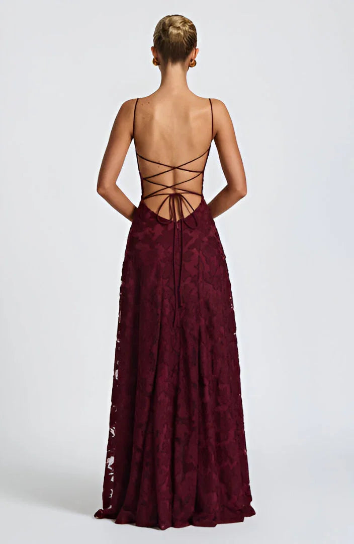 Isla - Robe longue florale à bretelles spaghetti pour femmes