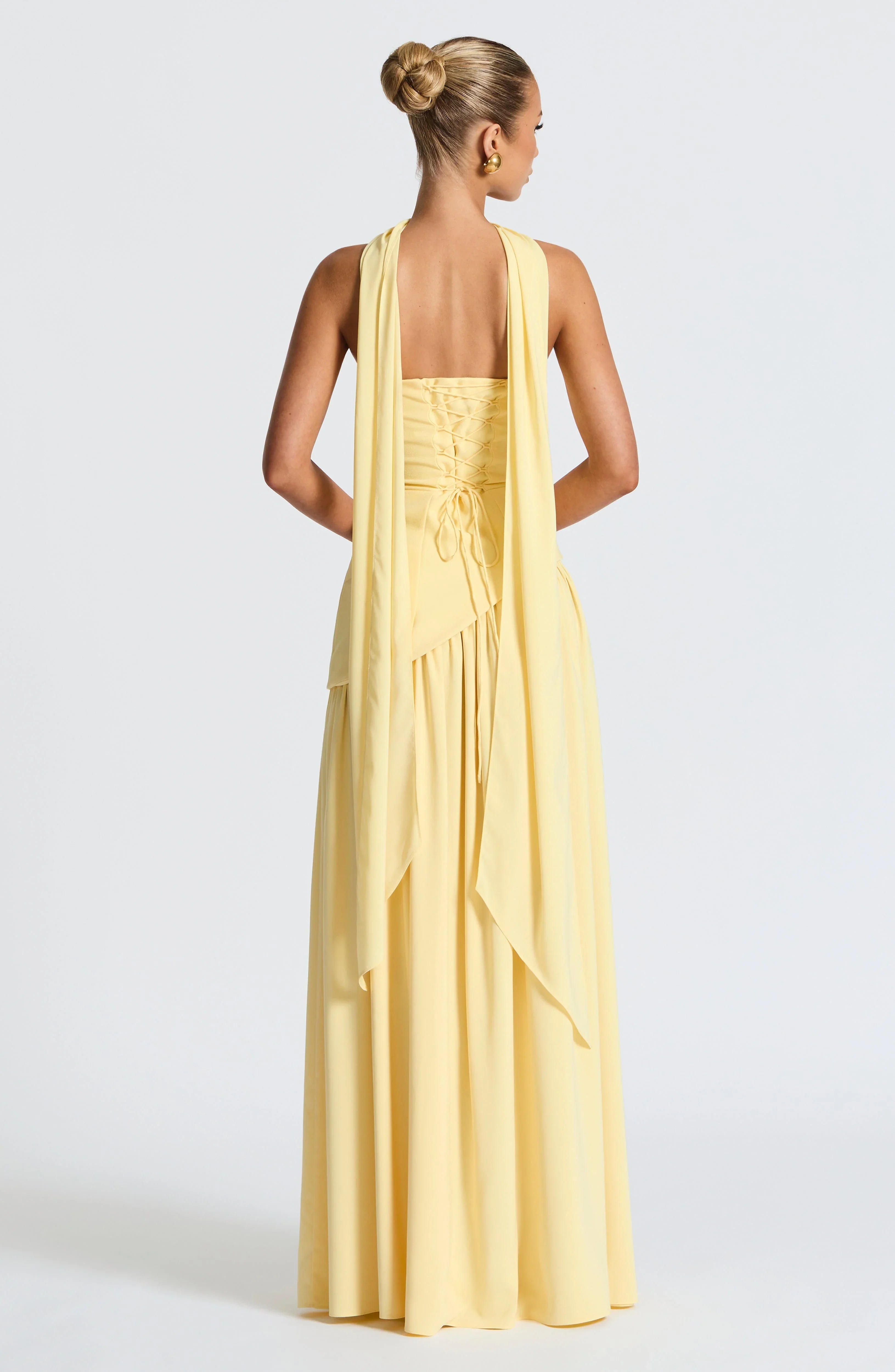Serena - Vestido largo con corsé y abertura alta para mujer