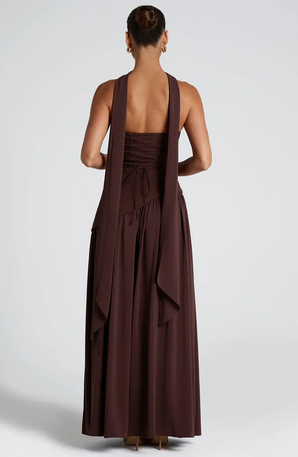 Serena - Vestido largo con corsé y abertura alta para mujer