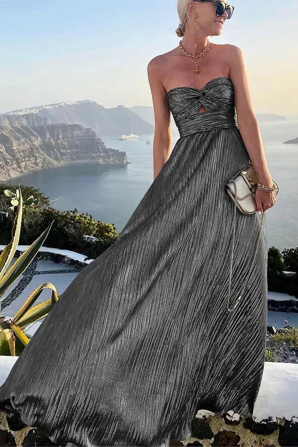 Vesper – dámské třpytivé bustier večerní maxi šaty
