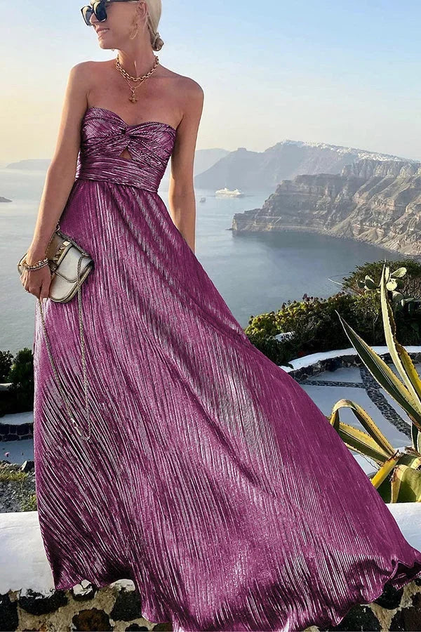 Vesper – dámské třpytivé bustier večerní maxi šaty