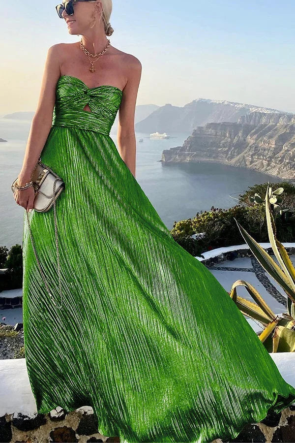 Vesper – dámské třpytivé bustier večerní maxi šaty