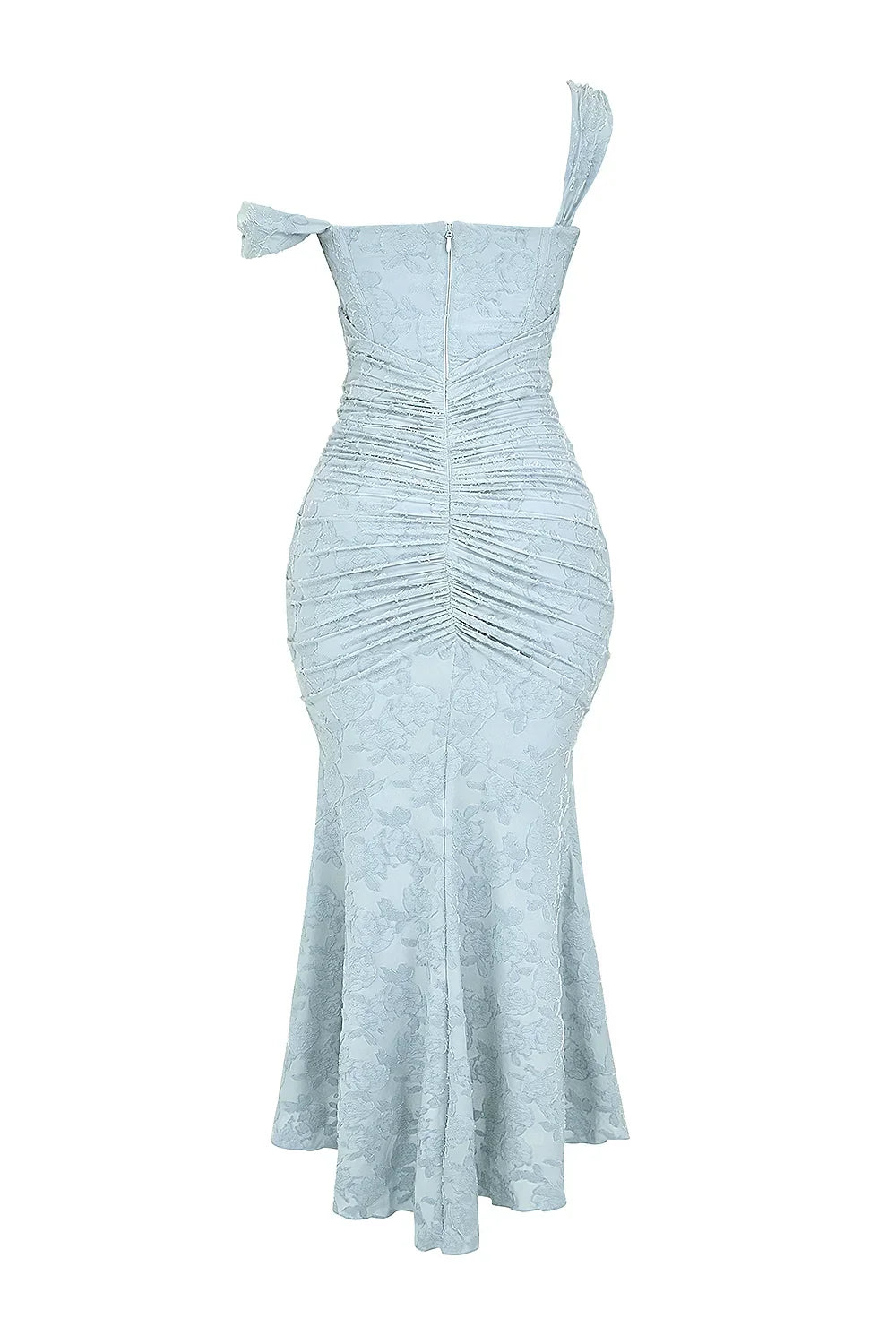 Abito midi floreale asimmetrico da donna con spalline larghe