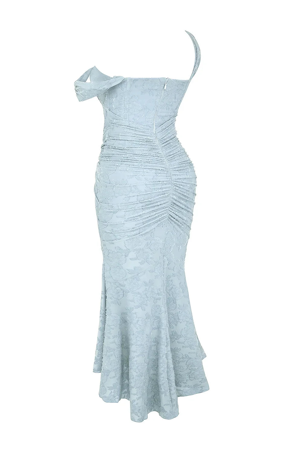 Abito midi floreale asimmetrico da donna con spalline larghe