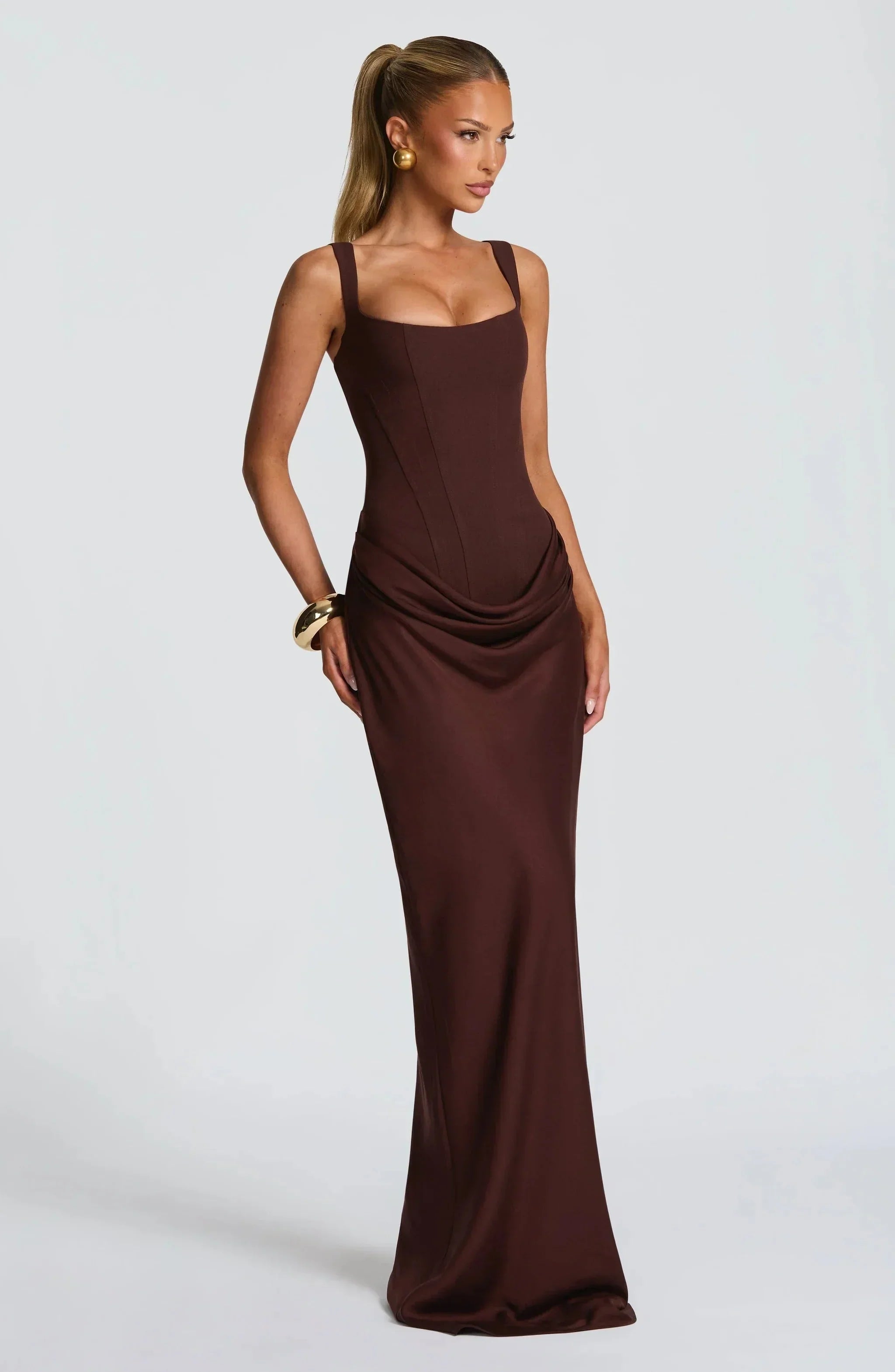 Vera - Dámské bodycon Maxi šaty bez zad