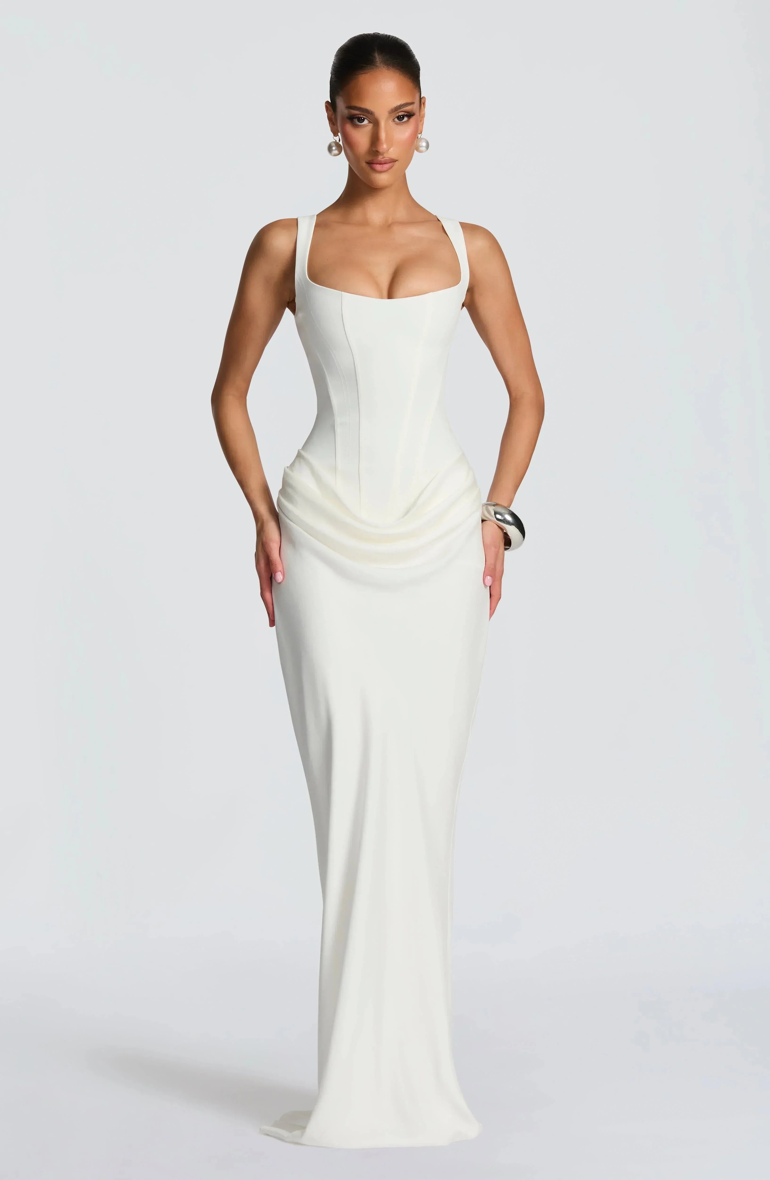Vera - Dámské bodycon Maxi šaty bez zad