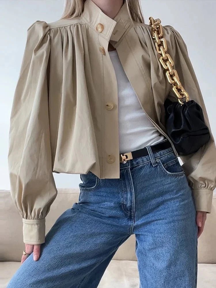 Robin - Women's Relaxed Trench Coat with Ruching - photo 1