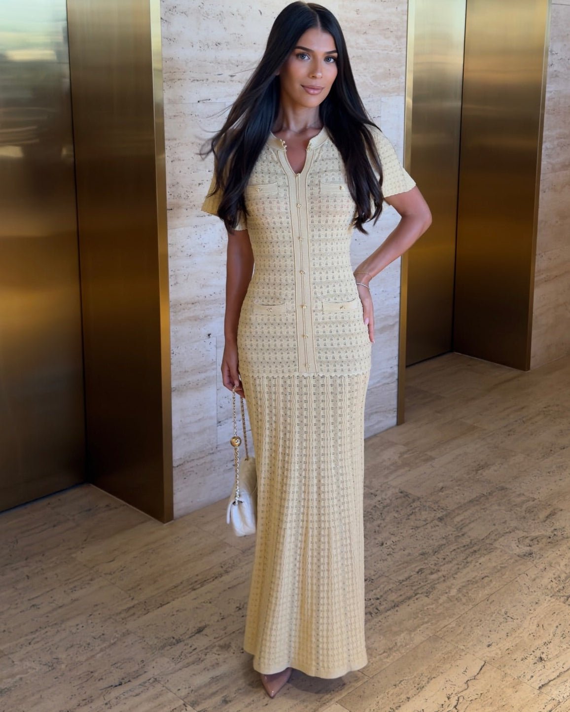 Ronnie - Women's Maxi Dress in Ribbed Knit - photo 2