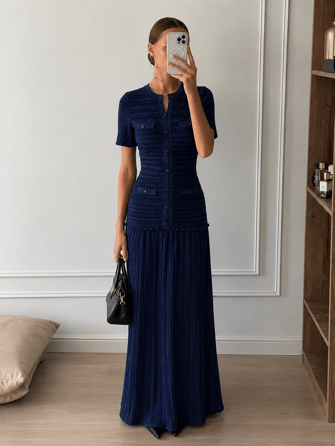 Ronnie - Women's Maxi Dress in Ribbed Knit - photo 4