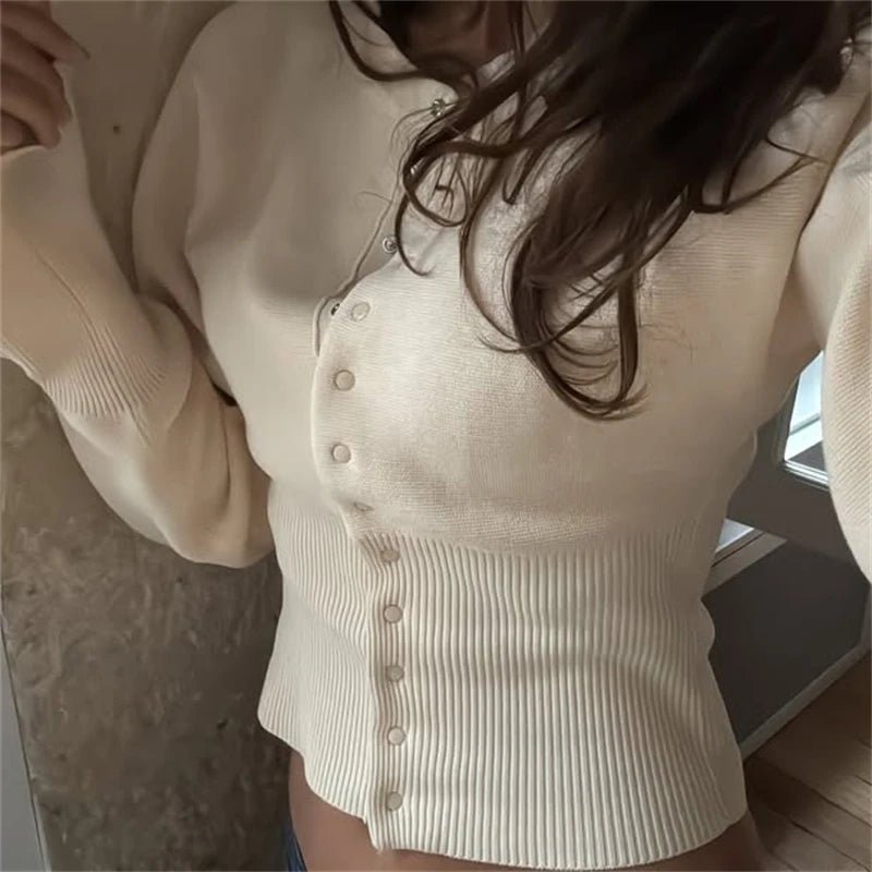 Rosa - Women's Cardigan in Knit with Button Front - photo 11