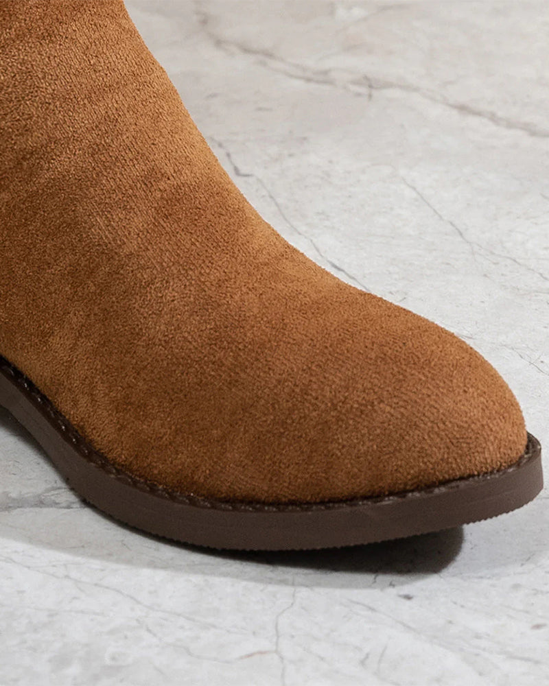 Rosalind - Women's Knee High Boots with Side Zip and Stacked Heel - photo 3