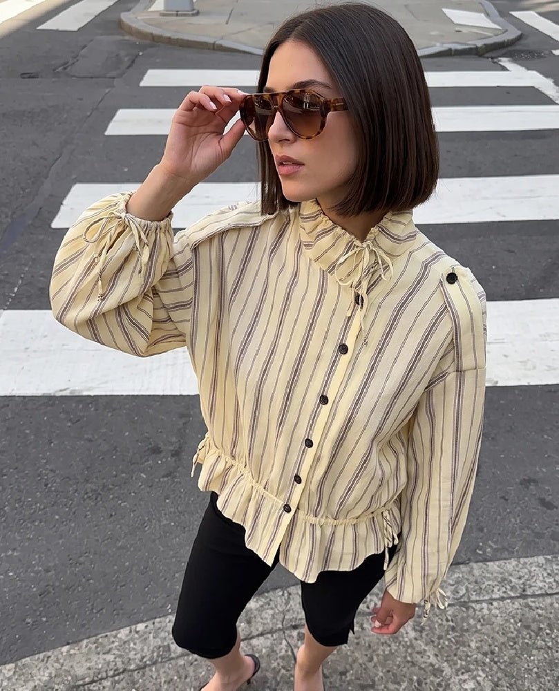 Rosamund - Women's Jacket in Stripe with Collar - photo 1