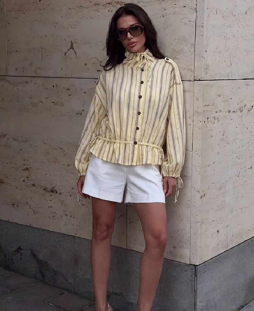 Rosamund - Women's Jacket in Stripe with Collar - photo 2