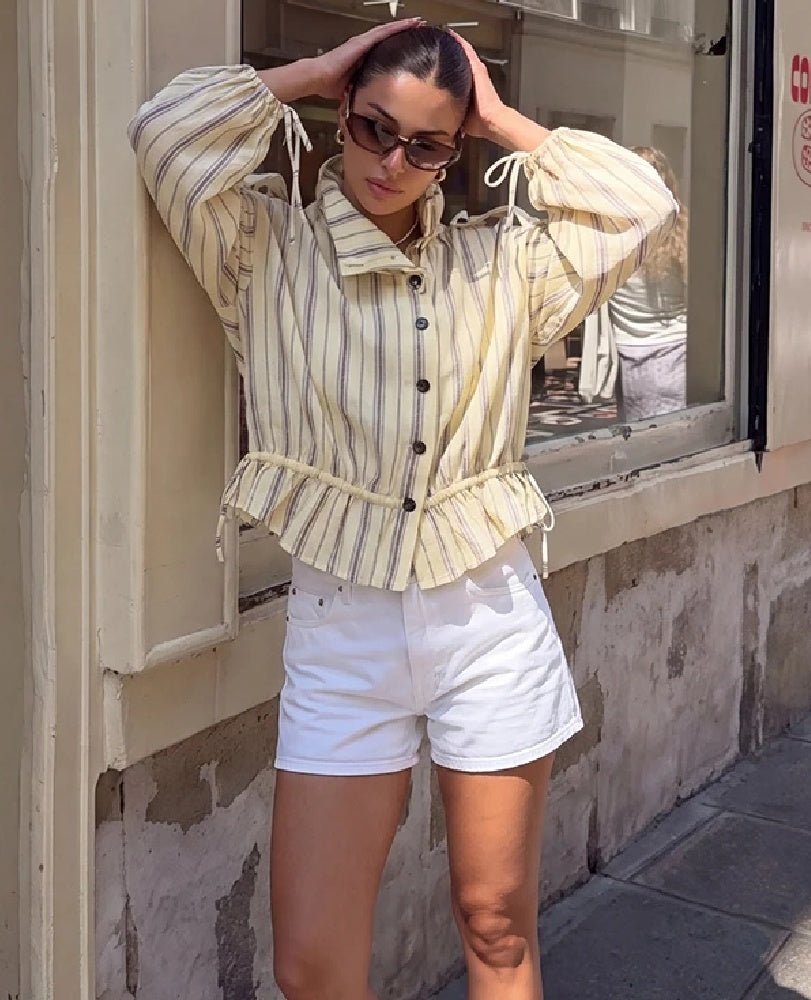 Rosamund - Women's Jacket in Stripe with Collar - photo 3