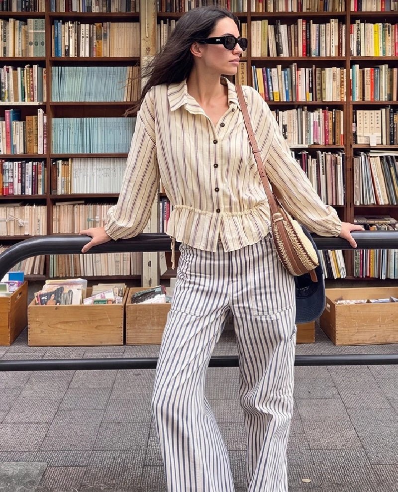 Rosamund - Women's Jacket in Stripe with Collar - photo 4