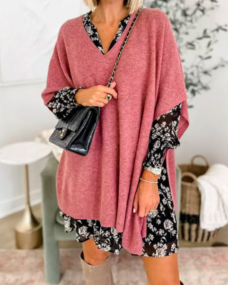 Sharon - Women's Relaxed V Neck Knit Top - photo 7