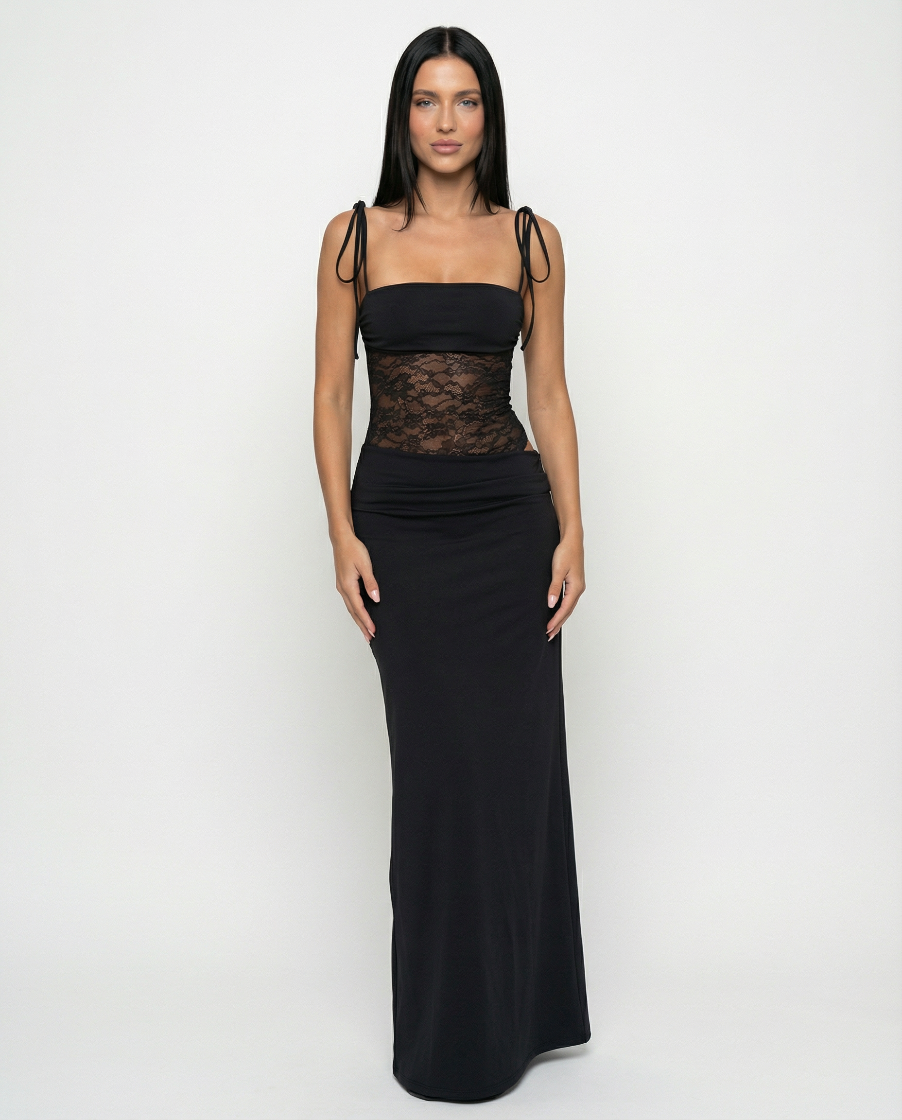 Shona - Women's Maxi Dress in Lace Trim - photo 2