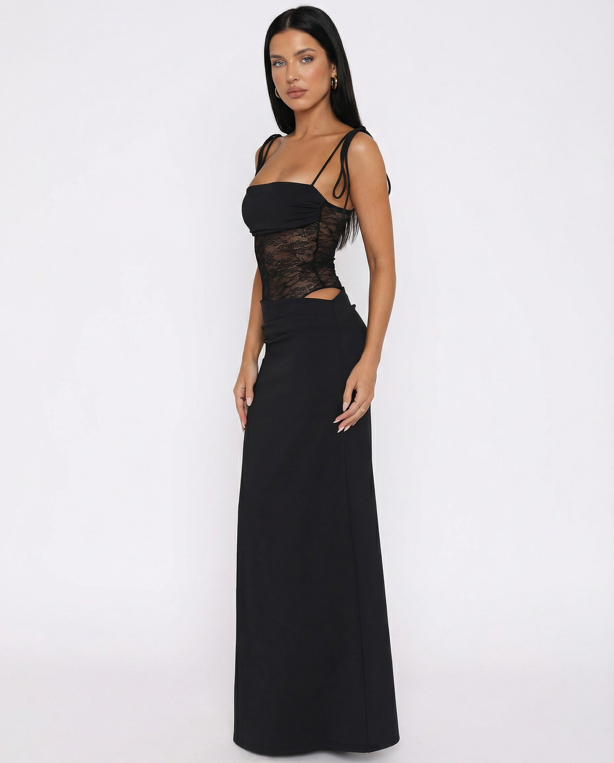 Shona - Women's Maxi Dress in Lace Trim - photo 7