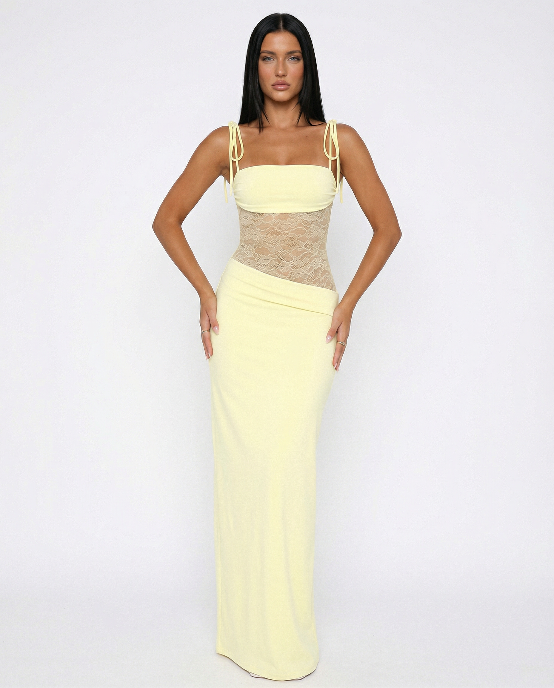 Shona - Women's Maxi Dress in Lace Trim - photo 8