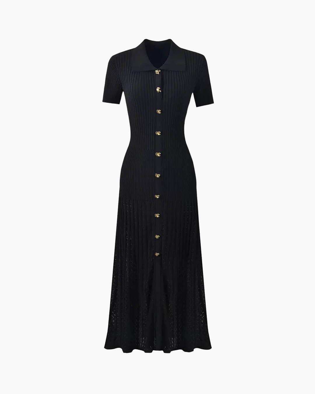 Sian - Women's Maxi Dress in Knit with Collar - photo 6