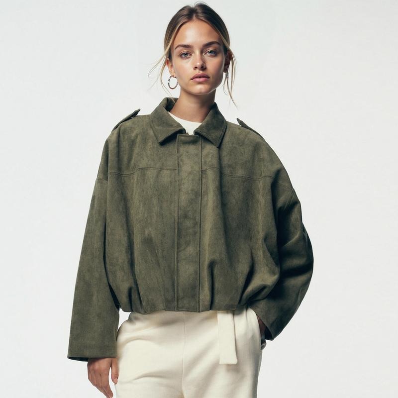 Sierra - Women's Relaxed Bomber Jacket with Zip Front - photo 5