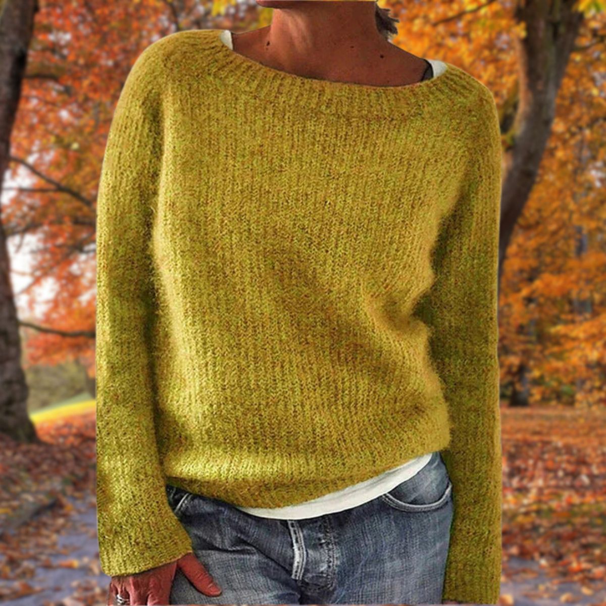Simone - Women's Relaxed Jumper in Knit with Collar - photo 1
