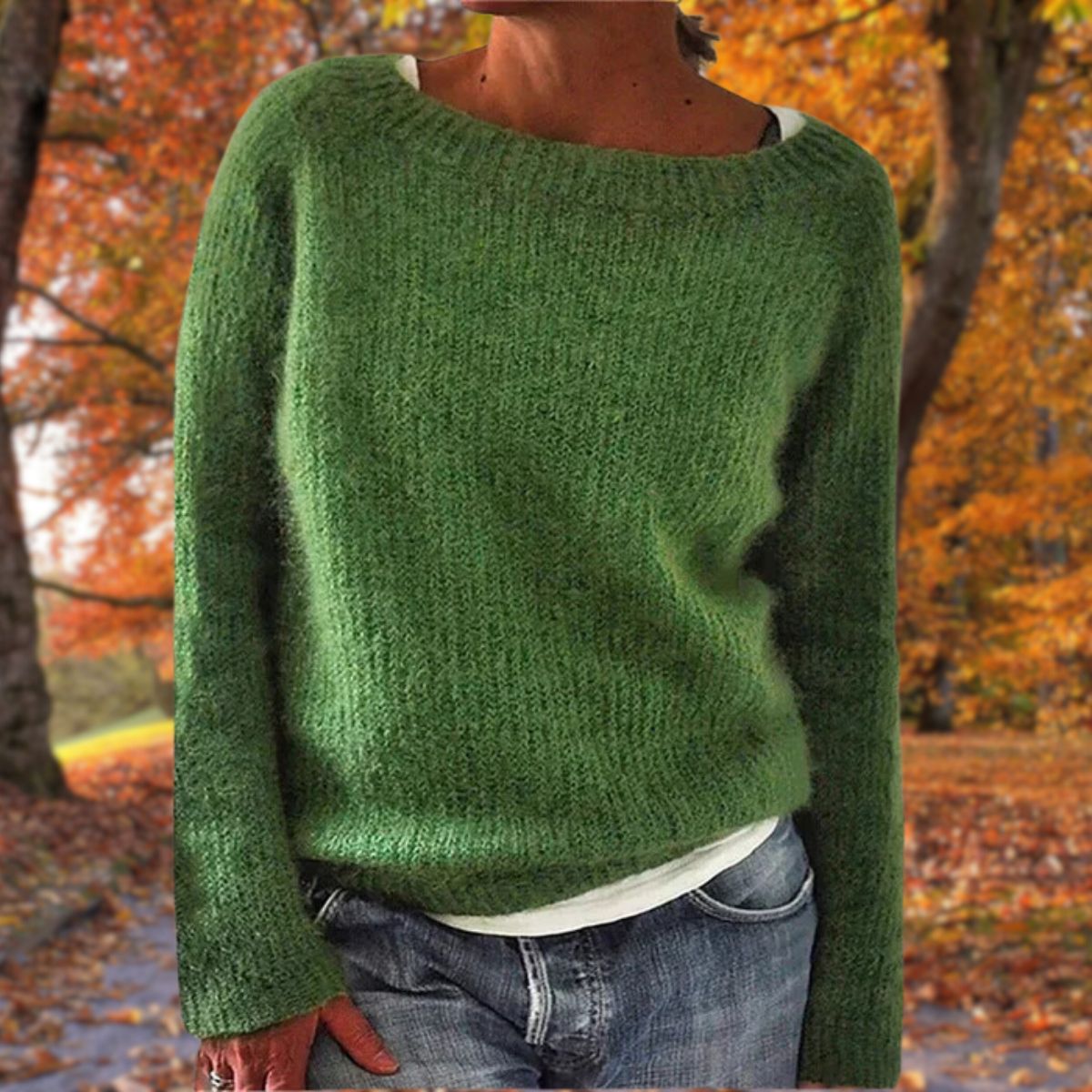 Simone - Women's Relaxed Jumper in Knit with Collar - photo 5