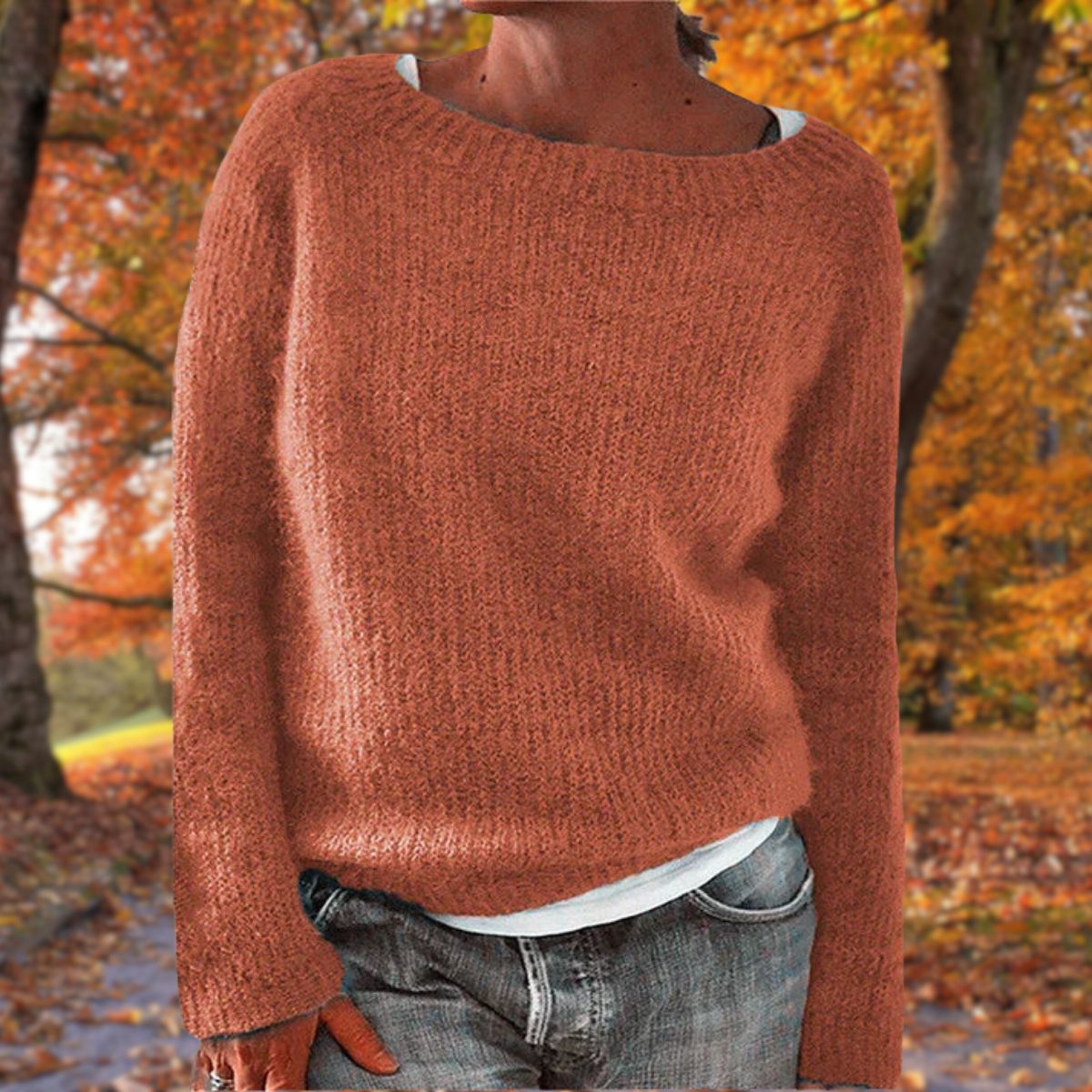Simone - Women's Relaxed Jumper in Knit with Collar - photo 7