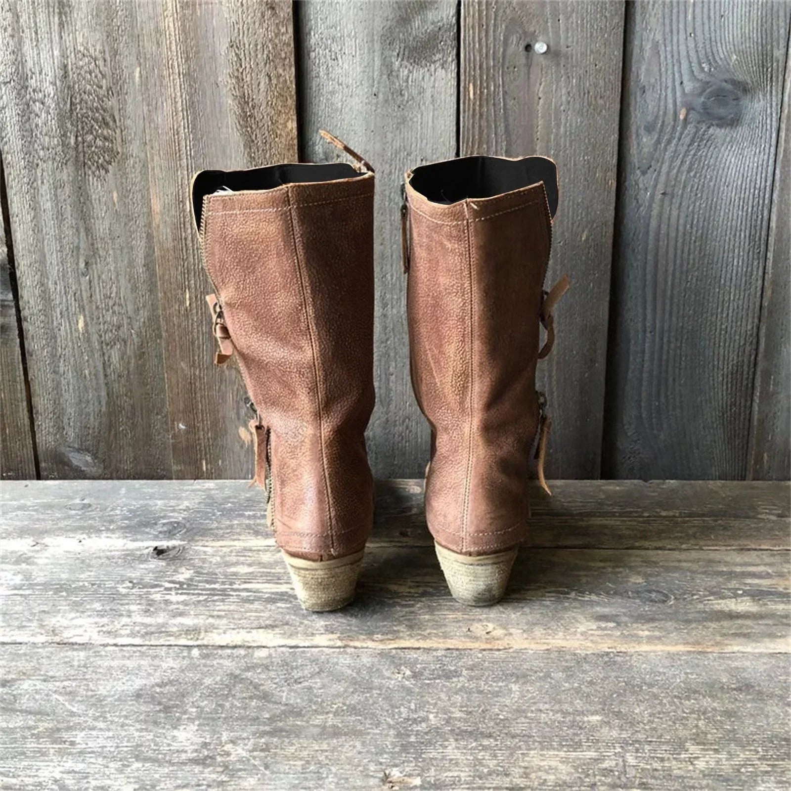 Skye - Women's Mid-Calf Boots with Side Zip and Block Heel - photo 5