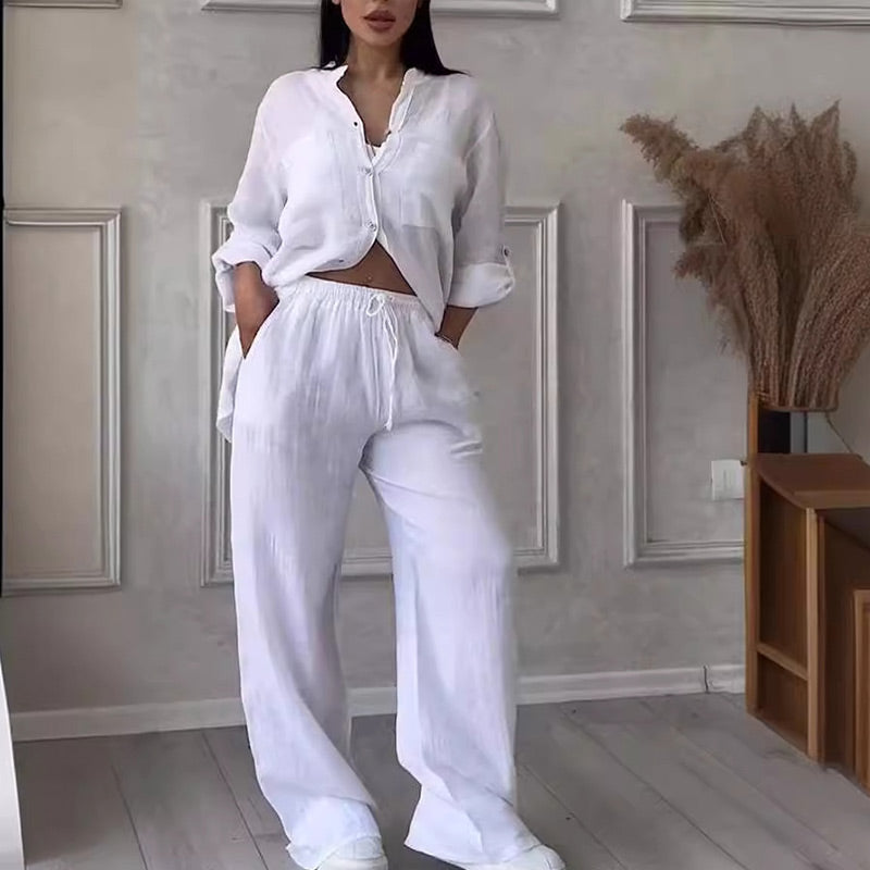 Inara - Women's Lightweight Breathable Linen Two-Piece Set